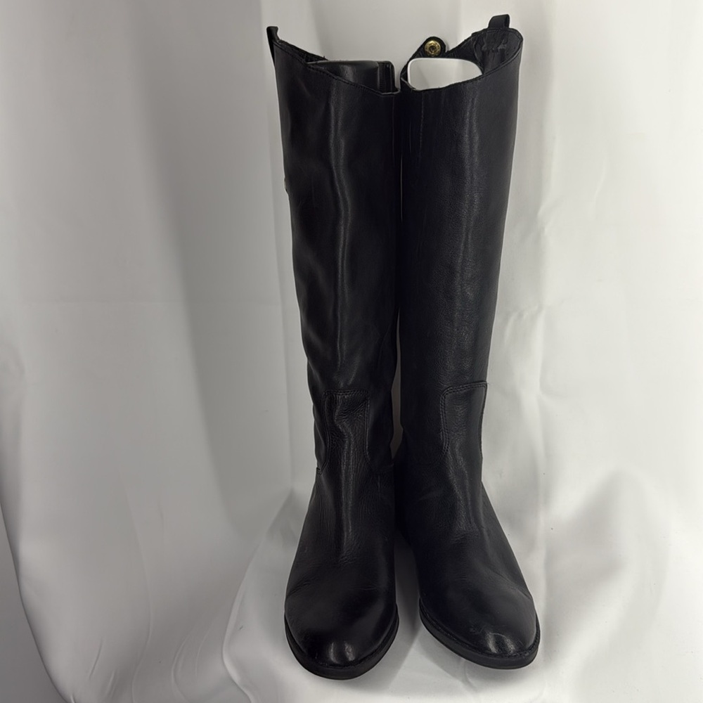 Sam Edelman Black Leather Knee-High Boots - Size 8 - Picture 5 of 10